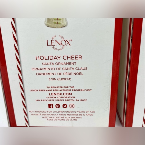 LENOX🎄HOLIDAY CHEER WITH BOXES🎄SET OF 3 PORCELAIN ORNAMENTS SANTA SNOWMAN ANGEL - Picture 14 of 16